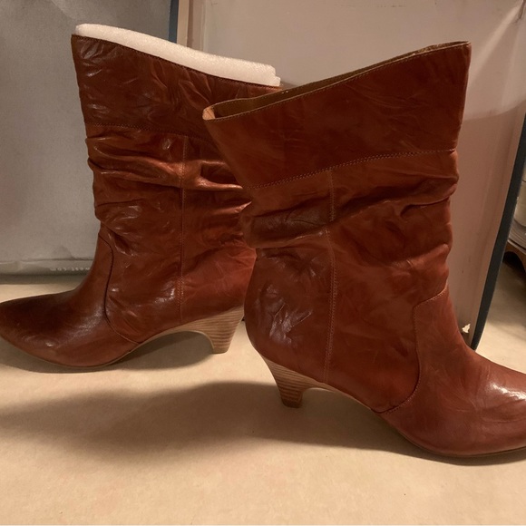 Jessica Simpson Brown Leather Slouch Boots - Picture 7 of 9